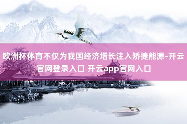 欧洲杯体育不仅为我国经济增长注入矫捷能源-开云官网登录入口 开云app官网入口
