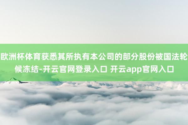 欧洲杯体育获悉其所执有本公司的部分股份被国法轮候冻结-开云官网登录入口 开云app官网入口